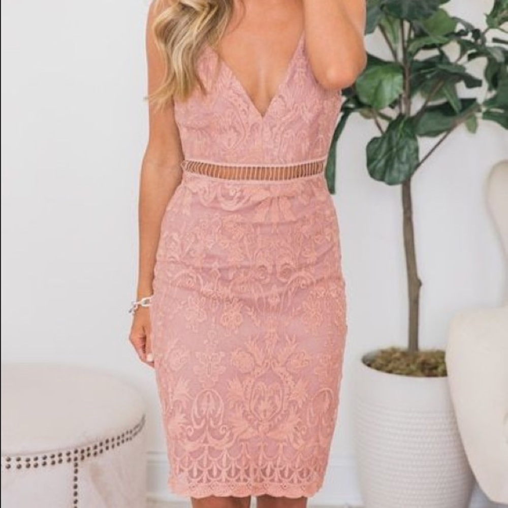 Pink Lily Boutique All the Adoration Lace Dress
